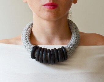 Punk choker made of cotton and clay