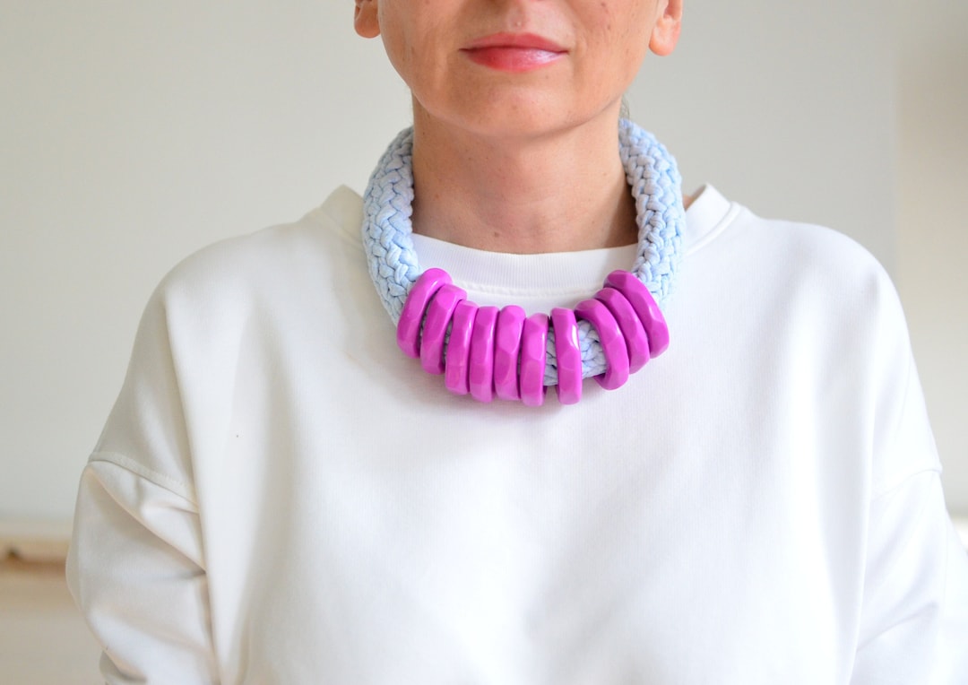 Collana Riciclo Magliette Cotone Collana Con Ciondolo Viola