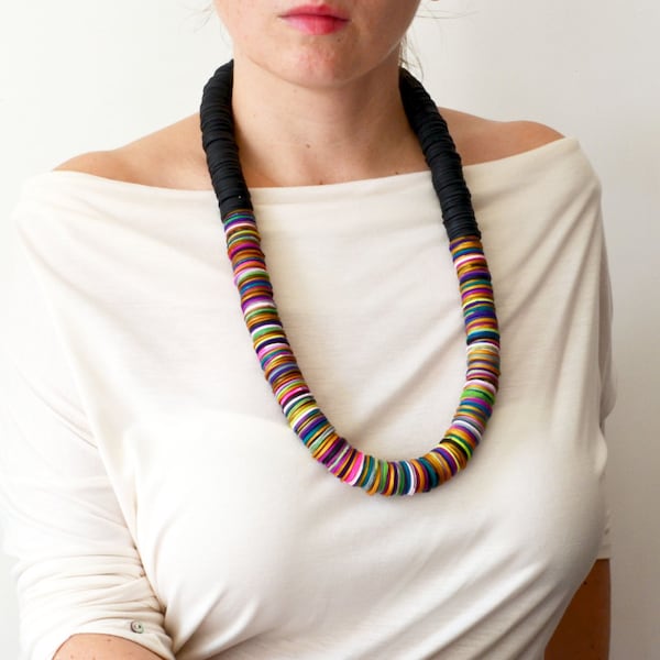 African bead necklace, long necklace, long statement necklace, ethnic necklace, chunky bead necklace, African necklace, African beads