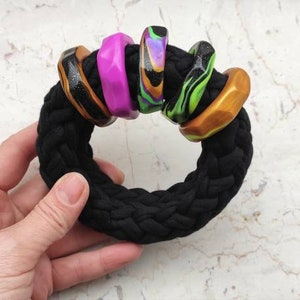 African bangle made of cotton and clay