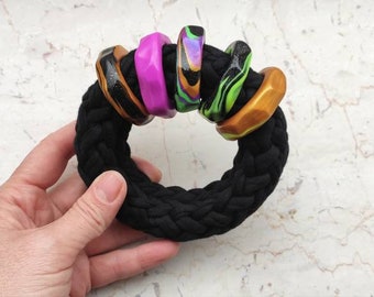 African bangle made of cotton and clay