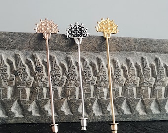 Hittite Sun Disc Lapel Pins: Silver Gold Rose Brooches History Lovers Jewelry