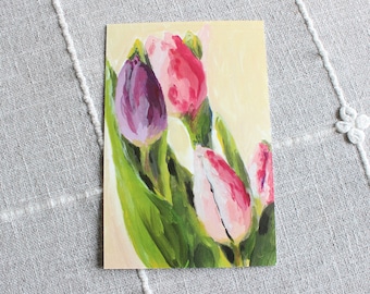 Spring Tulips 4" x 6" Print - Spring Flower Artwork
