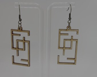 Wood Earring | Laser Cut Earring | Wood Dangle Earring