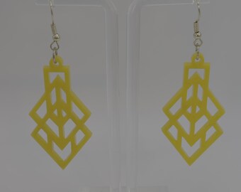 Yellow Acrylic Earring | Laser Cut Earring | Acrylic Dangle Earring
