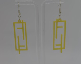 Yellow Acrylic Earring | Laser Cut Earring | Acrylic Dangle Earring