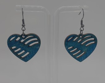 Heart Wood Earring | Laser Cut Earring | Wood Dangle Earring