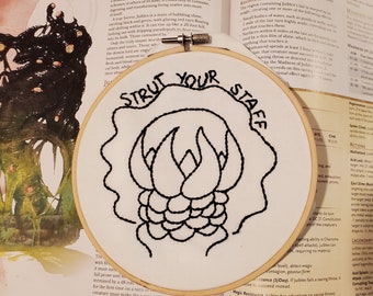 D&D Sorcerer Embroidery Pattern || Embroidery Art, Embroidery Pattern, Dungeons and Dragons, TTRPG, Textile Craft