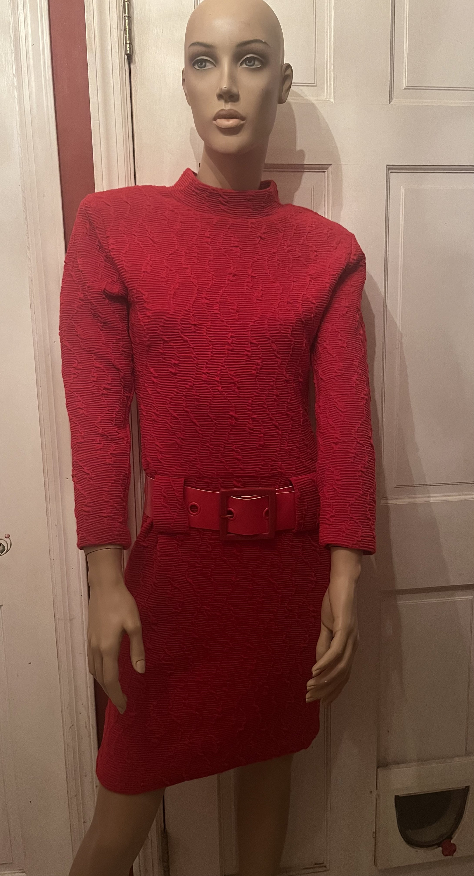 Vintage Polyester Knit Dress 80s - Etsy