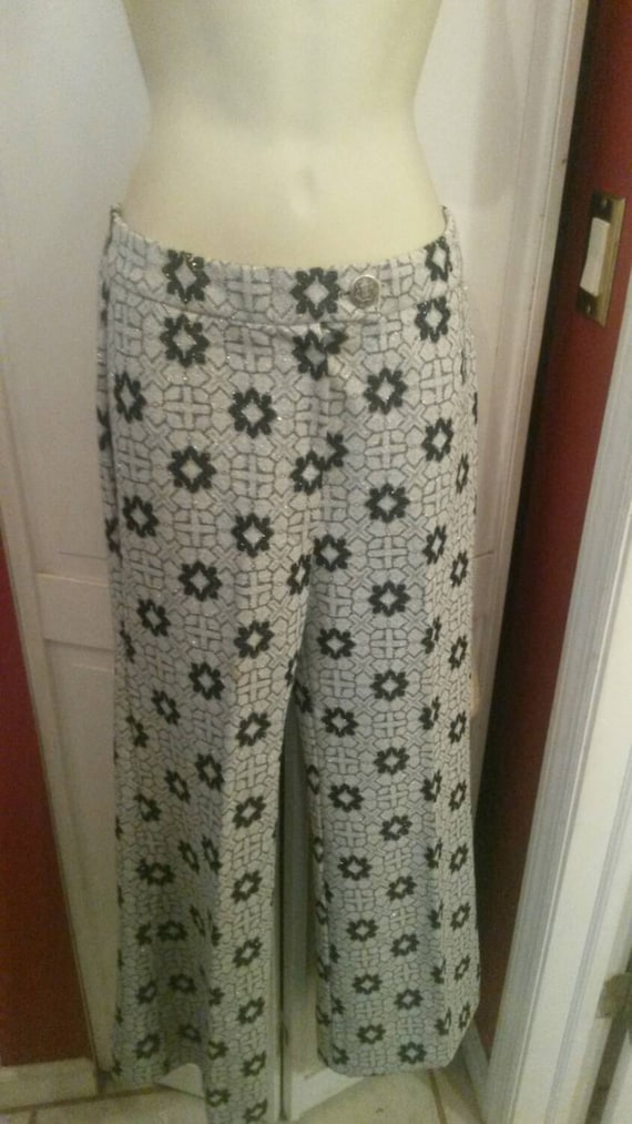 Vintage silver and black sexy 60s pants Twiggy