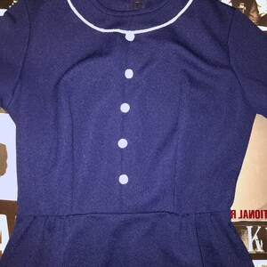 Sweet Navy and white vintage dress, dreamy image 4