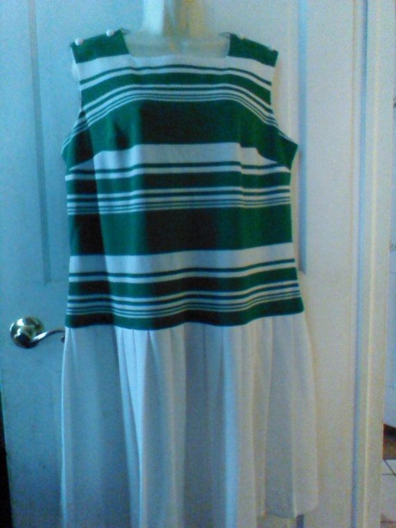 Vintage mod scooter dress Vespa stripe kelly green