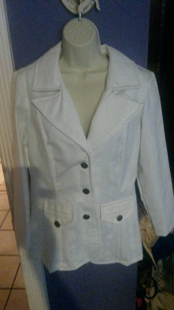 Vintage white nautical/military inspired jacket. C