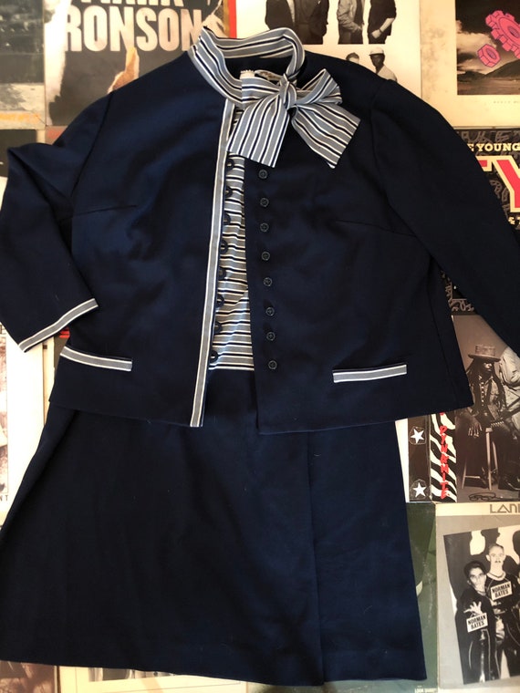 Vintage, nautical 2 piece dress. Mad  Men! - image 3