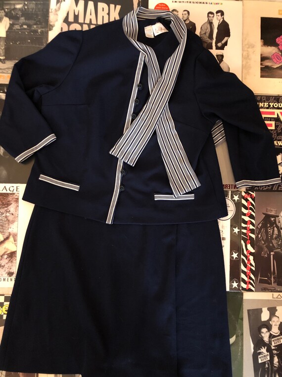 Vintage, nautical 2 piece dress. Mad  Men! - image 2