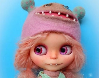 Ooak Custom Blythe doll  - Little Monsta outfit included