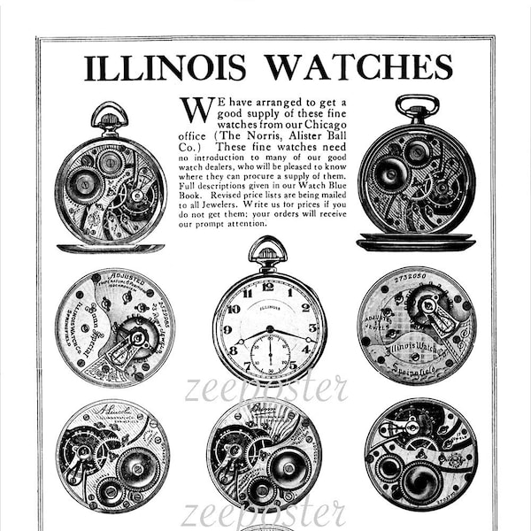 Illinois (Springfield) Watches 1920 Ad par The Canadian Ball Watch Co., Winnipeg, POSTER Print