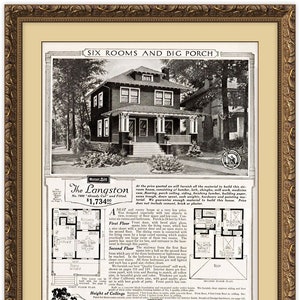 Sears LANGSTON 1921, Gladstone since 1925, Neat and Roomy 6-Room House, Honor Bilt, Already Cut & Fitted, DIGITAL File Download POSTER