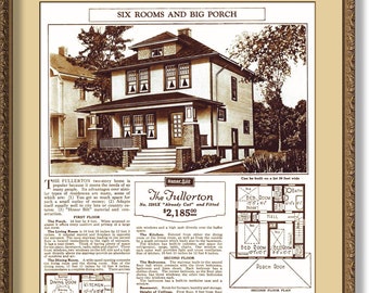 Fullerton SEARS Home 1925,Meets The Needs of Many People,Much Space for Such Small Outlay of Money,Sun Room,DIGITAL File Downloadable POSTER