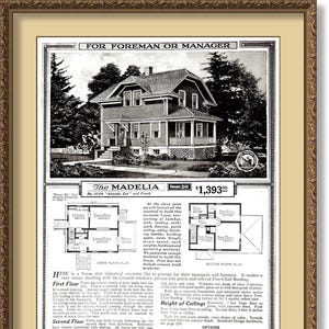 Sears MADELIA 1921, Here Is a House that Industrial Concerns Like to Provide For Their Managers and Foremen, DIGITAL File Download POSTER