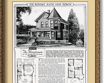 Sears MAYTOWN 1921 Well Proportioned House, Very Popular in All Sections of the Country, Already Cut & Fitted, DIGITAL File Download POSTER