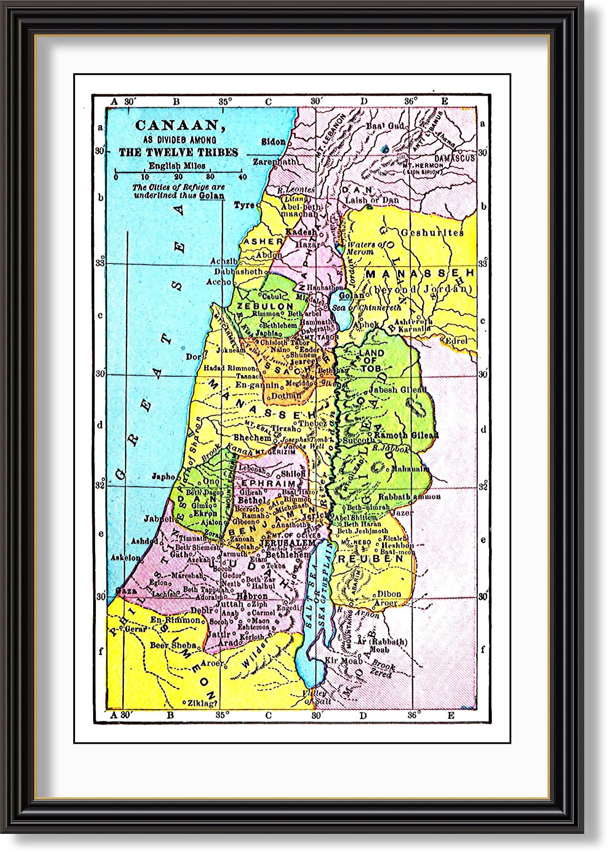 Map Of Canaan Twelve Tribe Portions