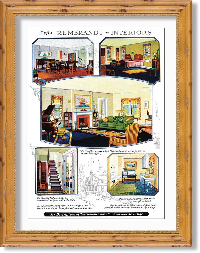 Sears REMBRANDT 1925 Interiors, DIGITAL File Download POSTER - Etsy