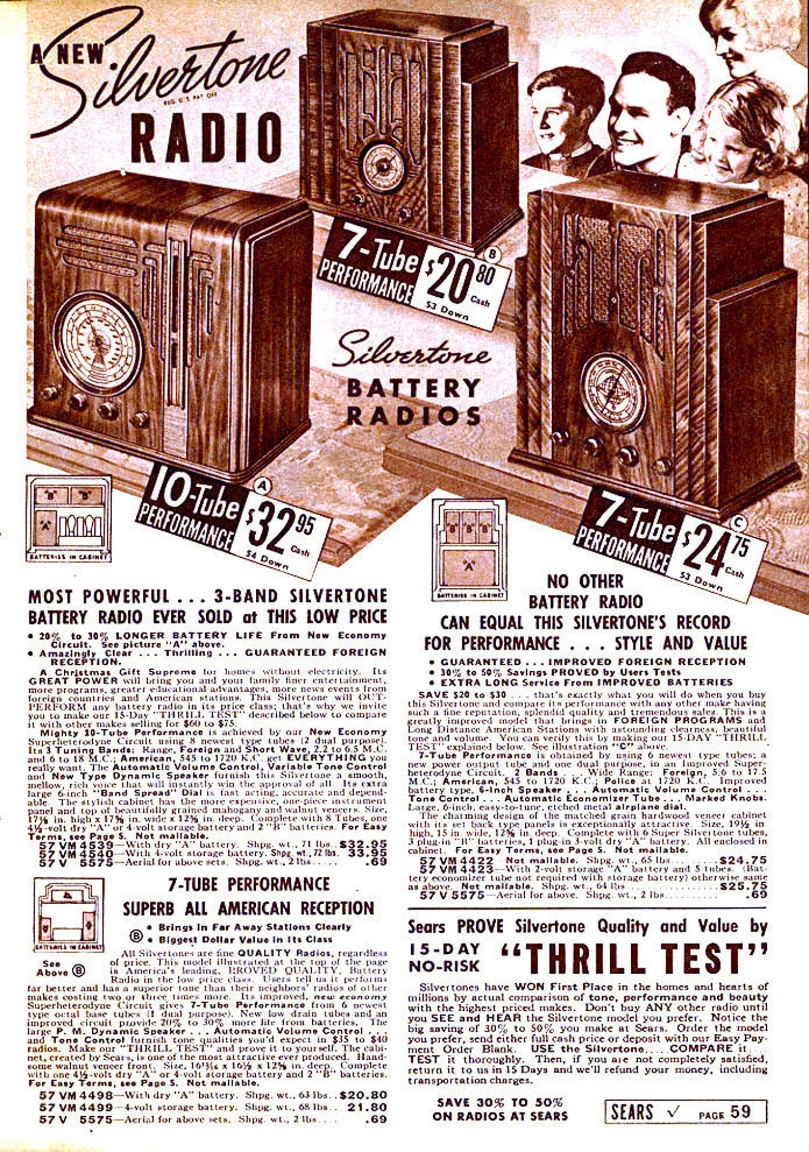 Sears 1937 Silvertone Radio Catalog Page Poster Print Etsy