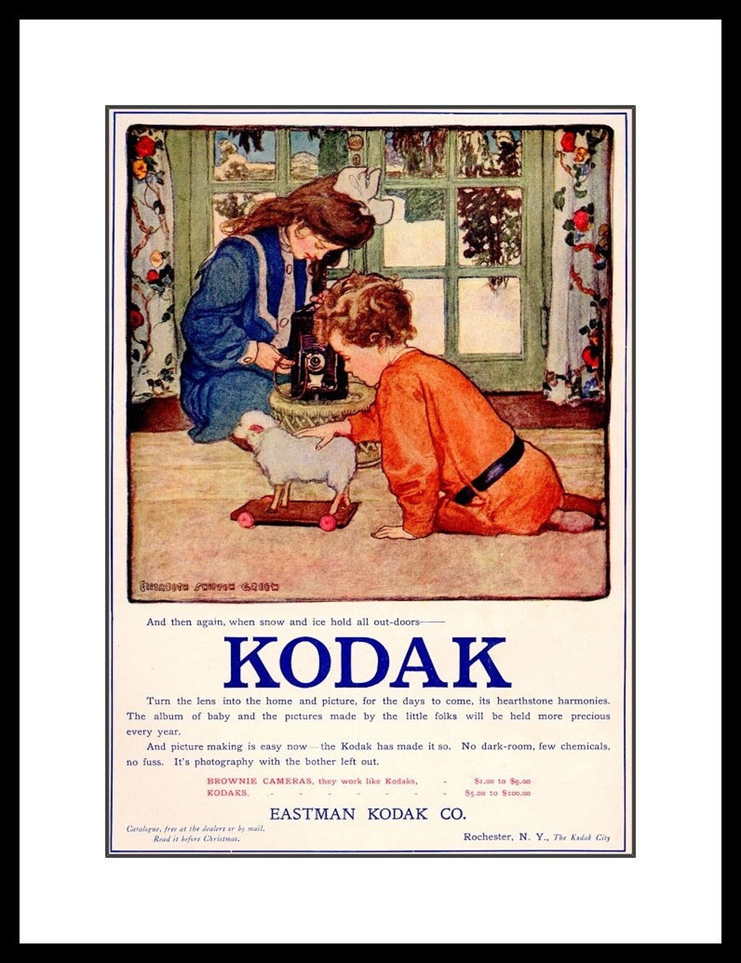 1906 Kodak Brownie Camera With Two Children, POSTER Print - Etsy