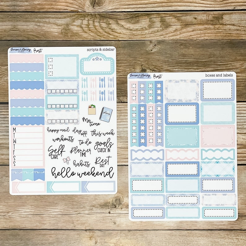 Frost Vertical Weekly Planner Sticker Kit - Etsy