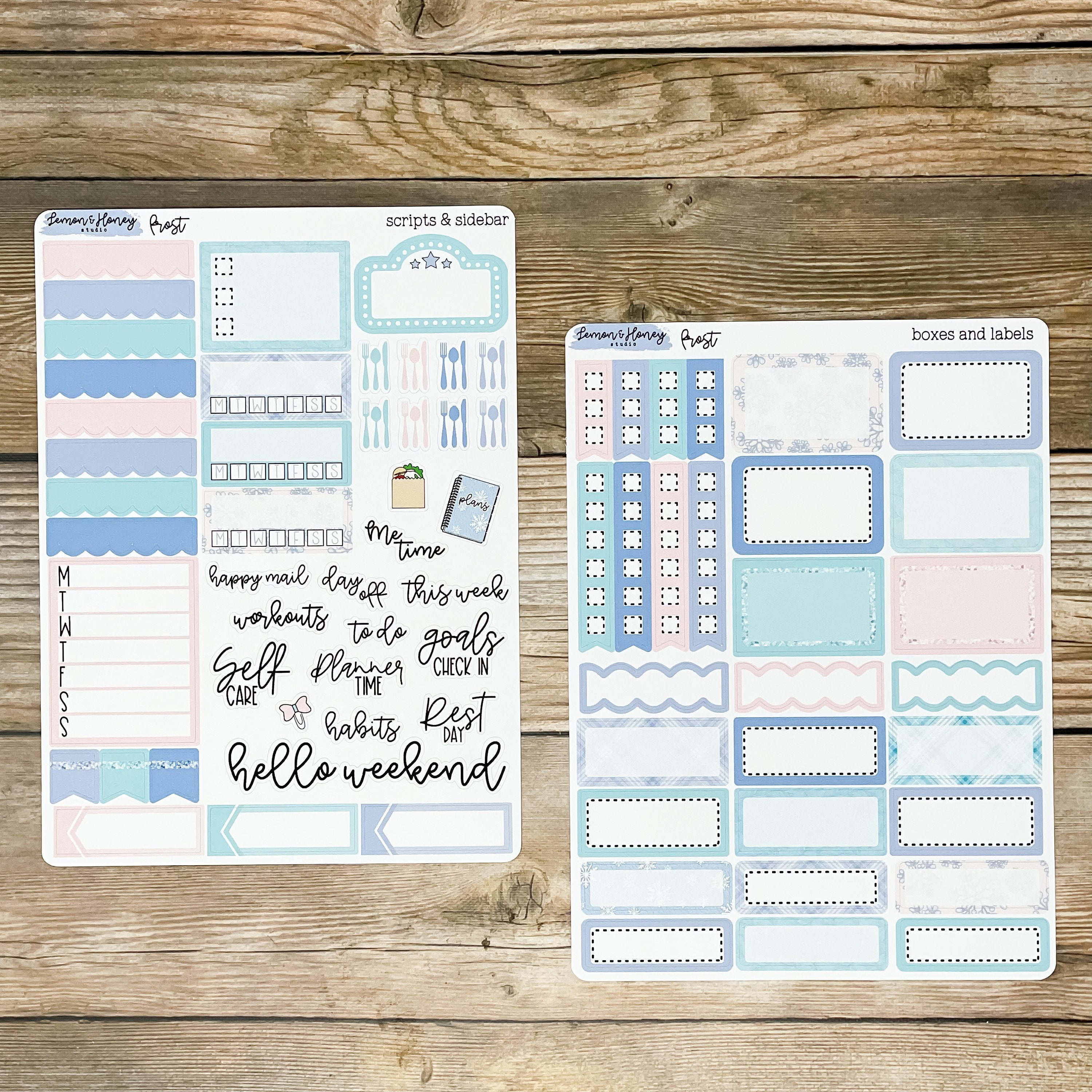 Frost Vertical Weekly Planner Sticker Kit - Etsy