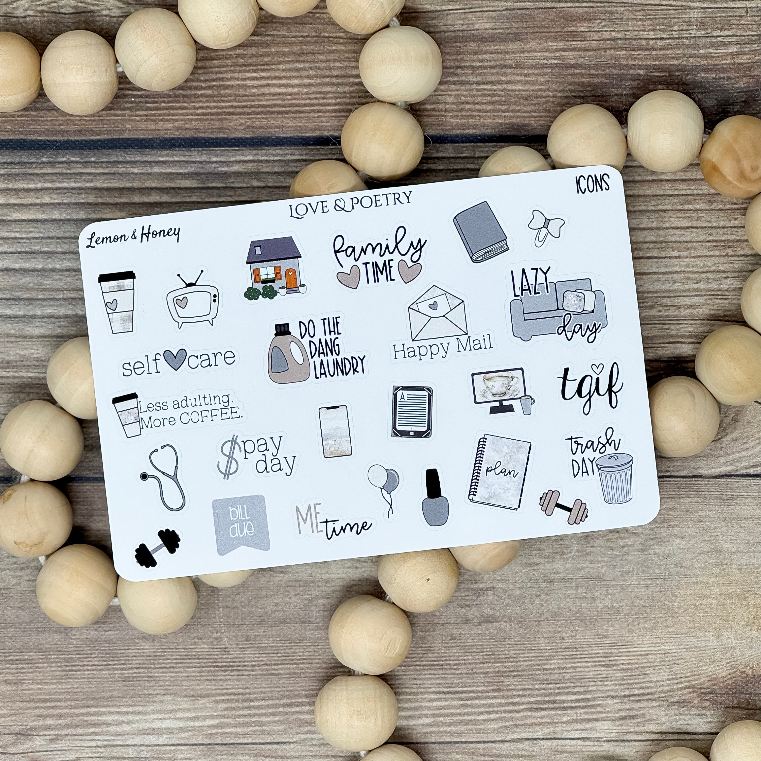 Love & Poetry Vertical Weekly Planner Sticker Kit - Etsy