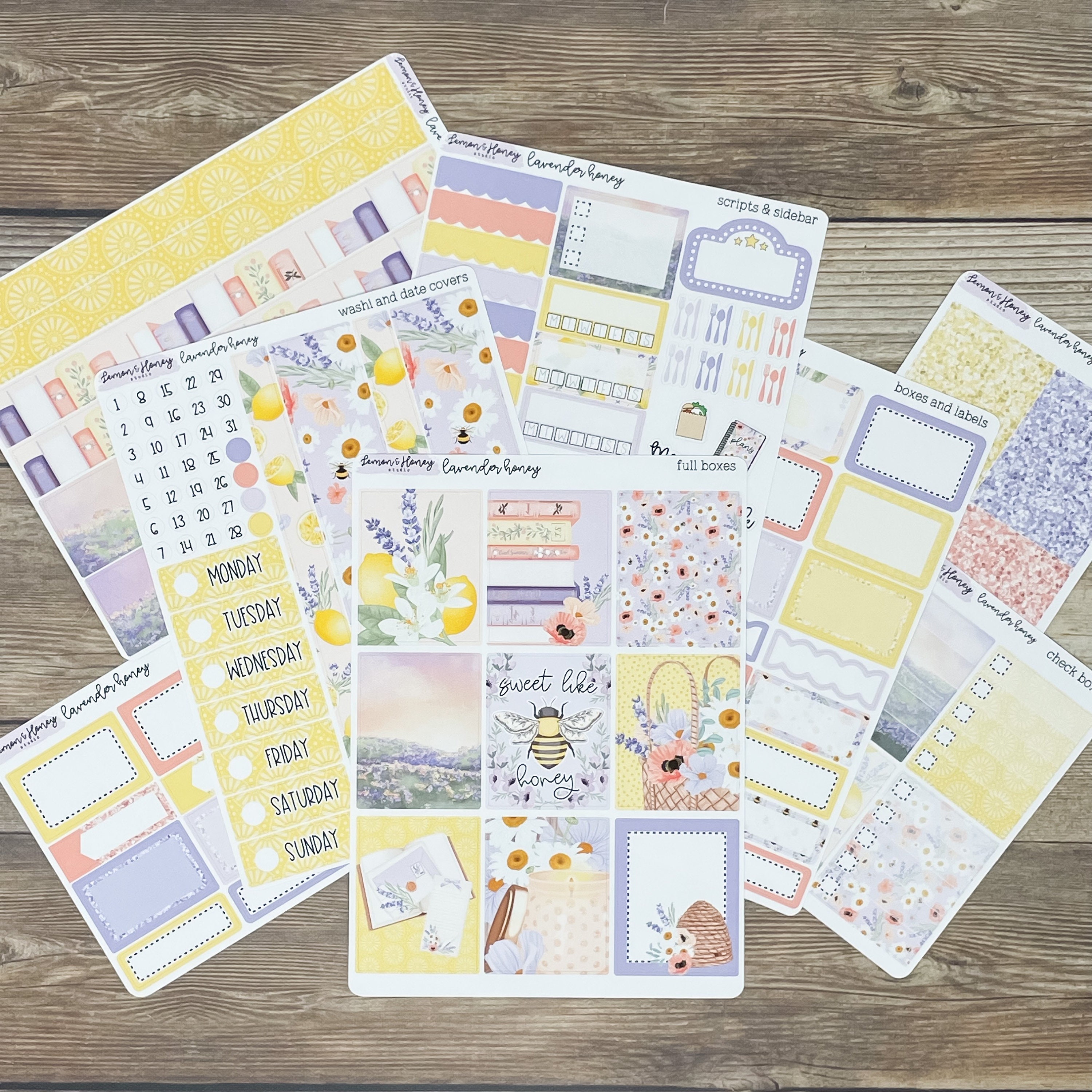 Lavender Honey Weekly Planner Sticker Kit - Etsy
