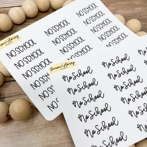 No School Script Planner Stickers