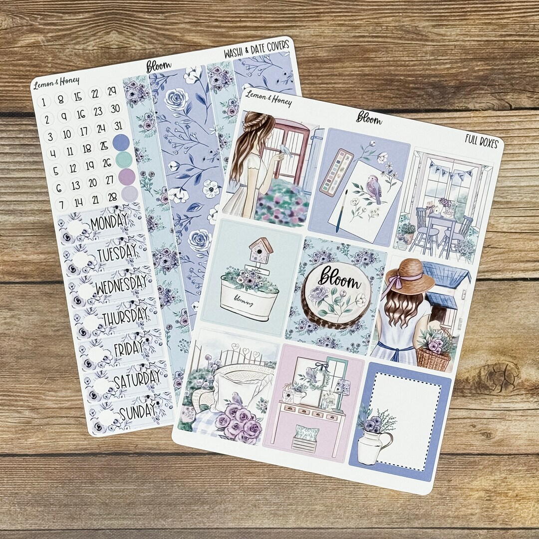Bloom Vertical Weekly Planner Sticker Kit - Etsy
