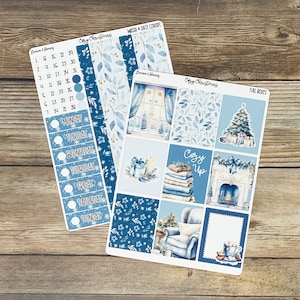Gezellige verticale weekplanner stickerset kerst