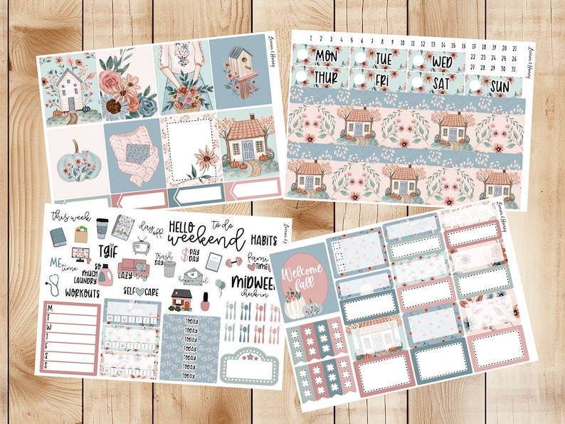 Sweet Fall Weekly Planner Sticker Kit - Etsy