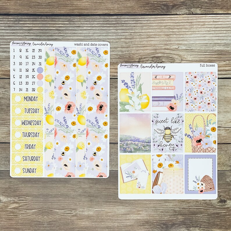 Lavender Honey Weekly Planner Sticker Kit - Etsy
