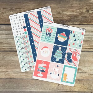 SantaLand verticale wekelijkse planner stickerkit