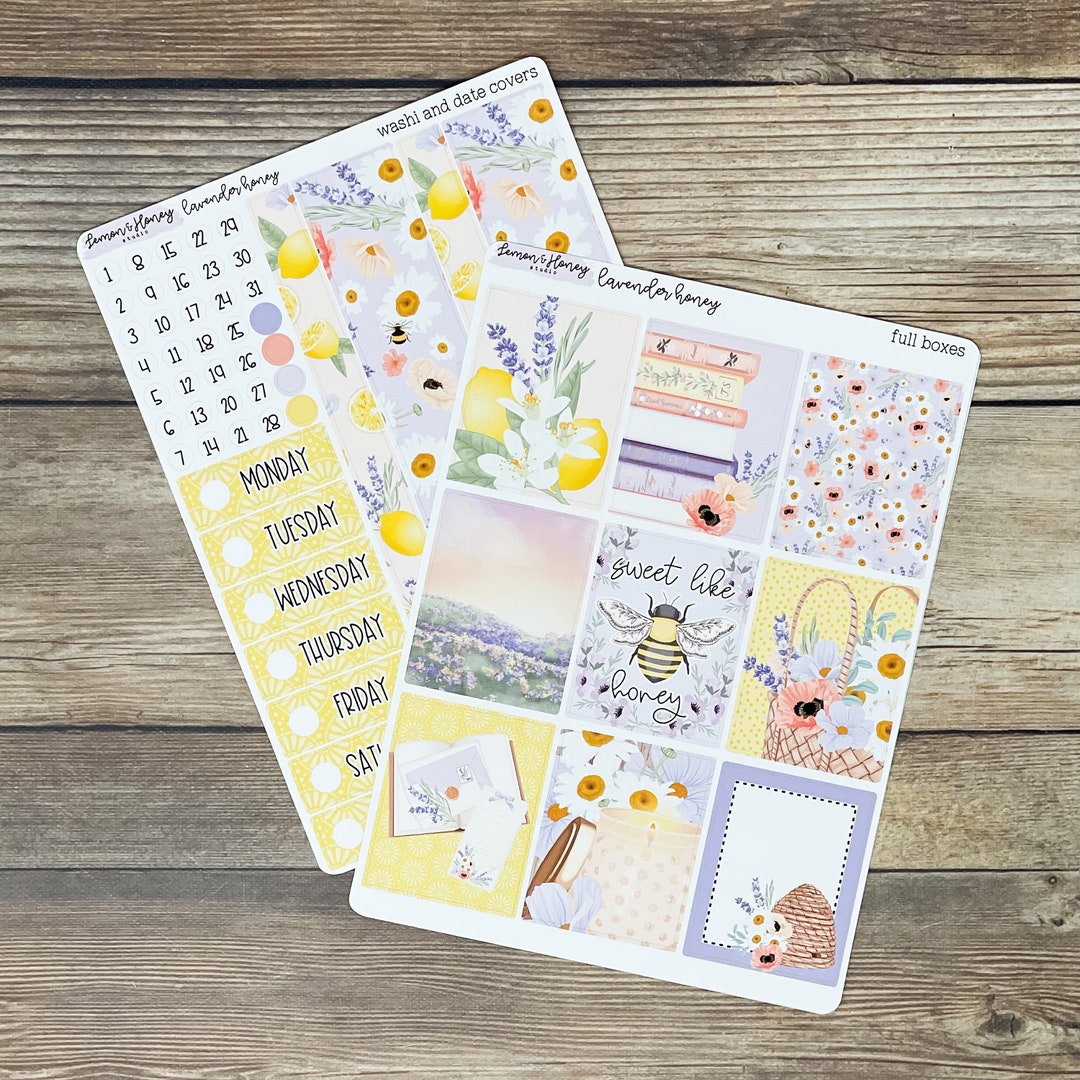 Lavender Honey Weekly Planner Sticker Kit - Etsy
