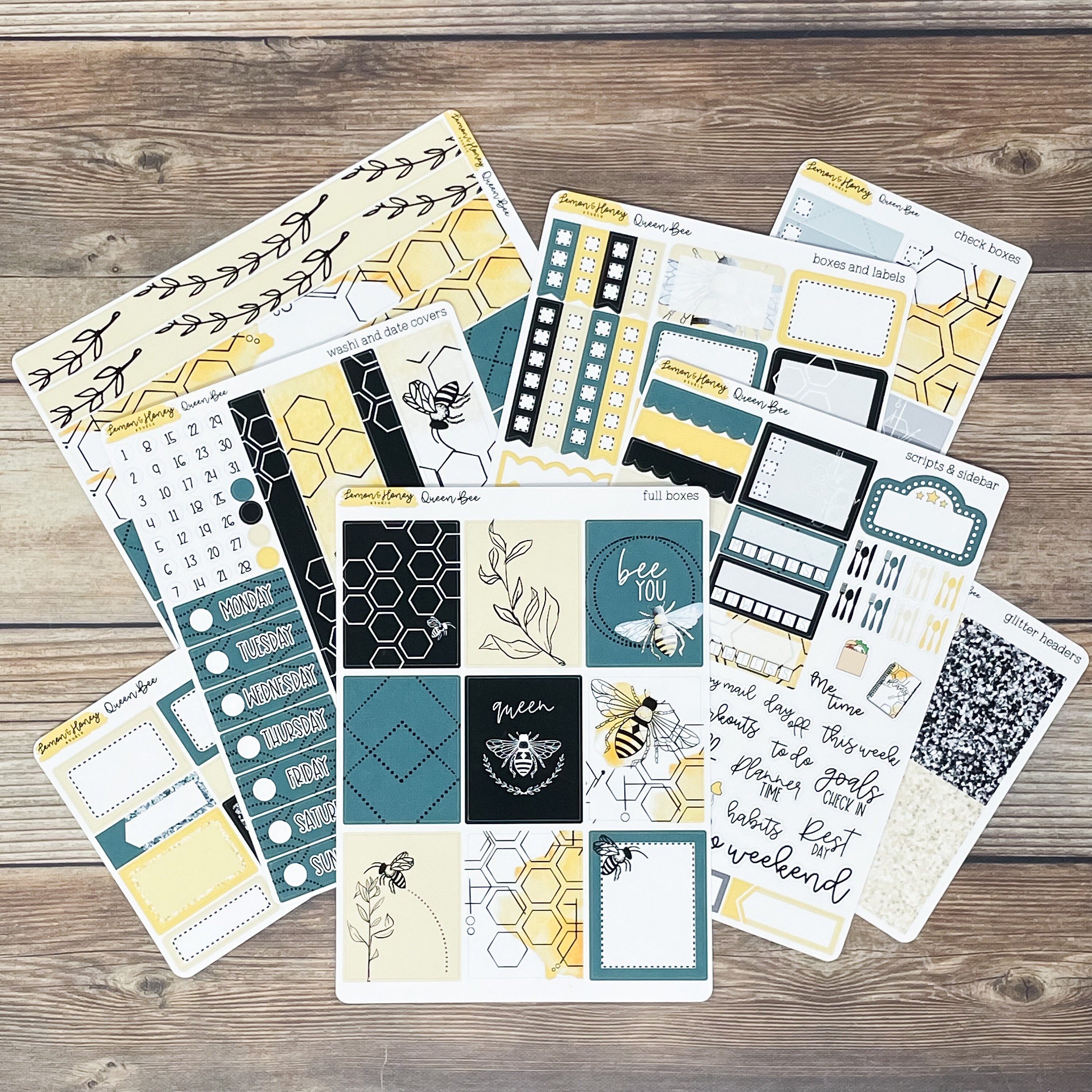 Queen Bee Vertical Weekly Planner Sticker Kit - Etsy