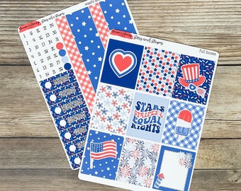 Stars and Stripes Wochenplaner Sticker Kit