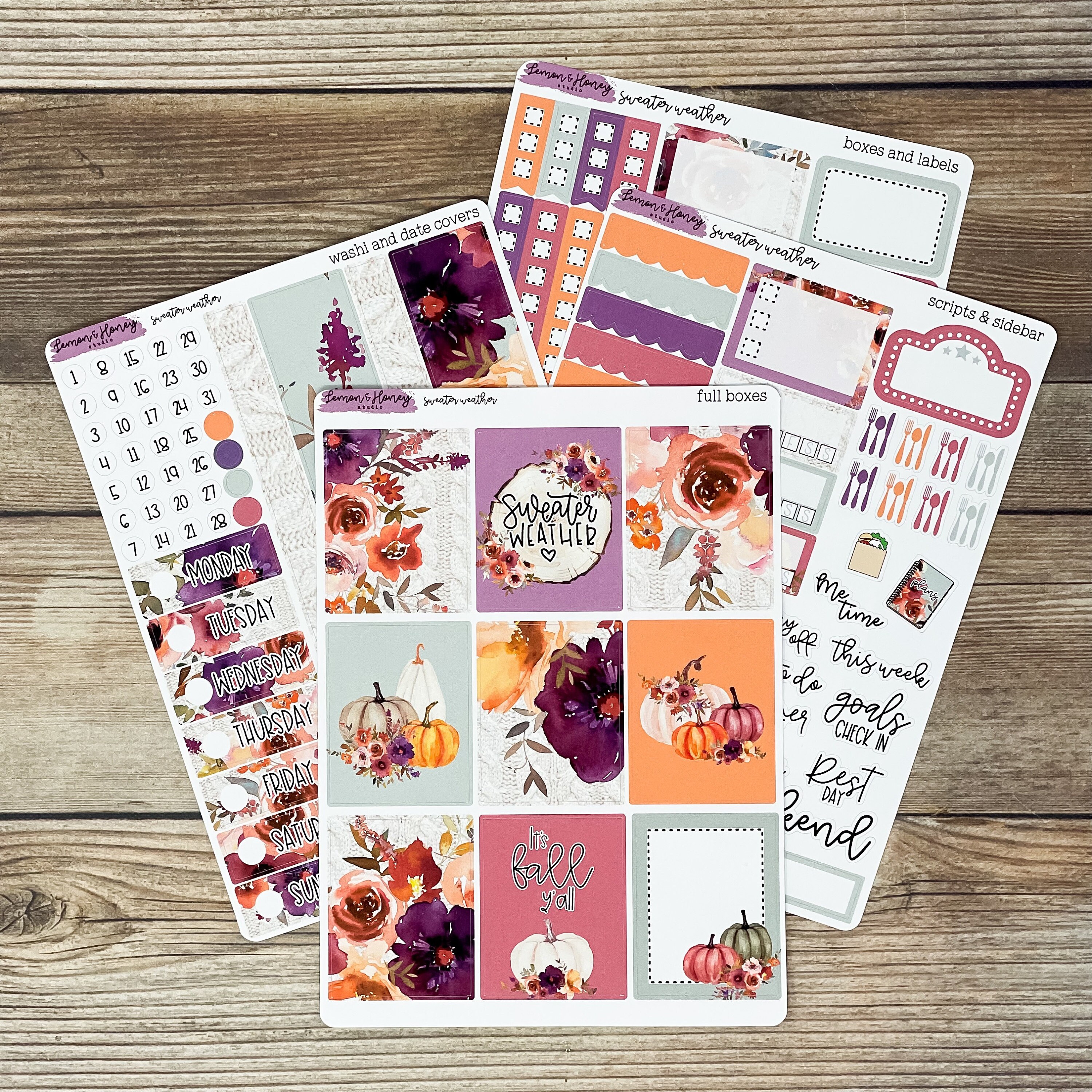 Sweater Weather Vertical Weekly Planner Sticker Kit - Etsy