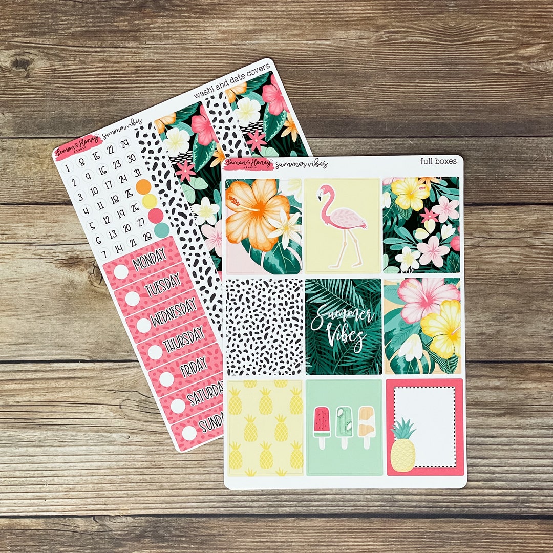 Summer Vibes Weekly Planner Sticker Kit - Etsy
