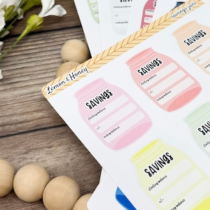 Savings Tracker Planner Stickers