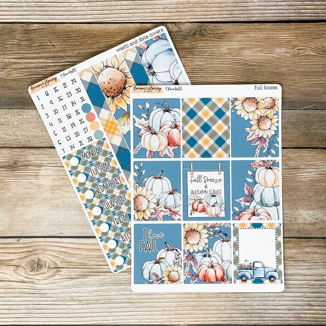 I Love Fall Vertical Weekly Planner Sticker Kit - Etsy
