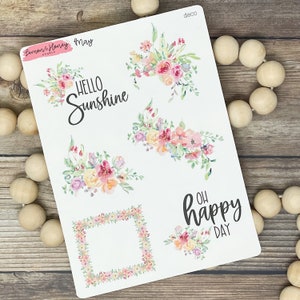 Oh Happy Day Floral Transparent sticker sheet deco