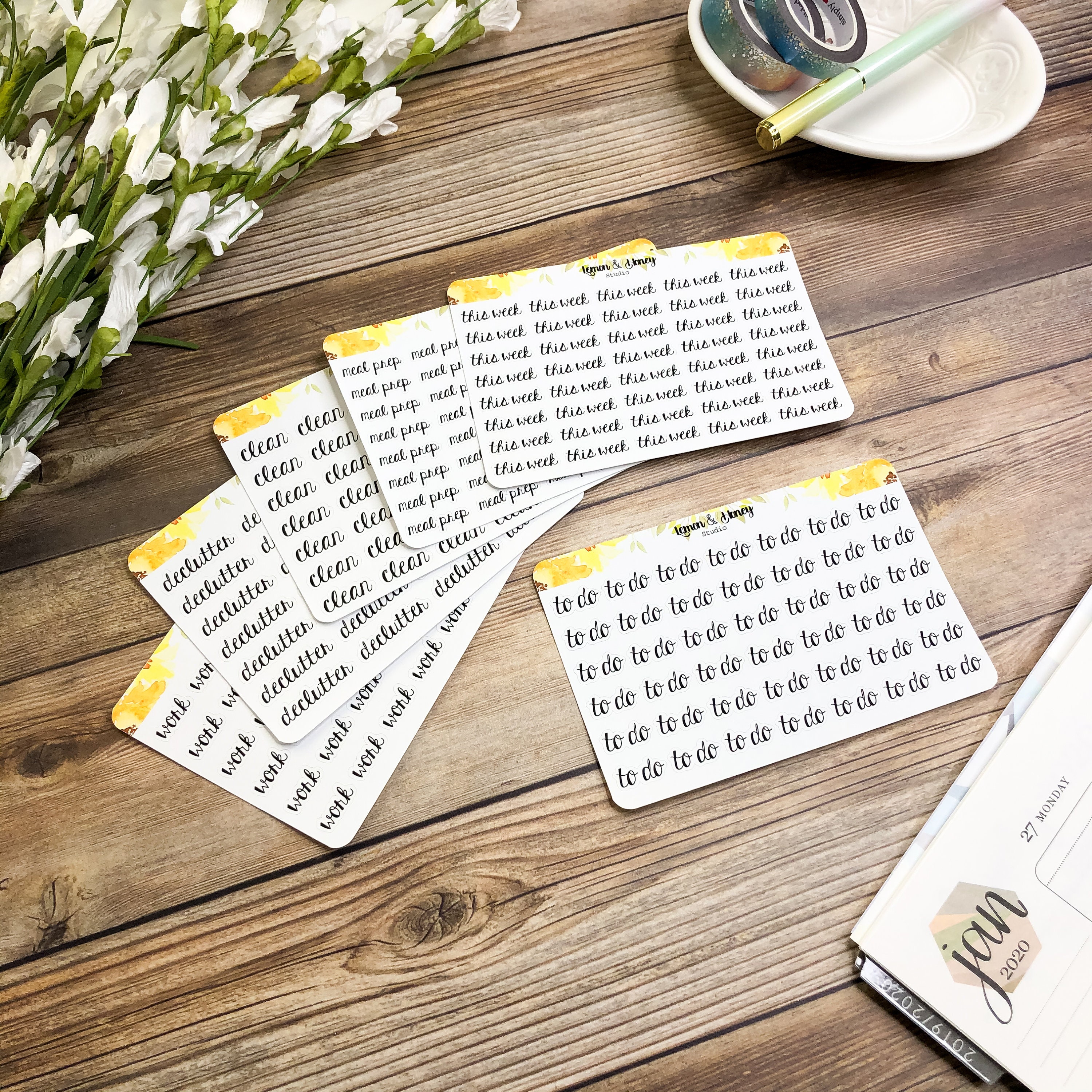 Cursive Quotes Sticker Cute Cursive Script Stickers - Etsy