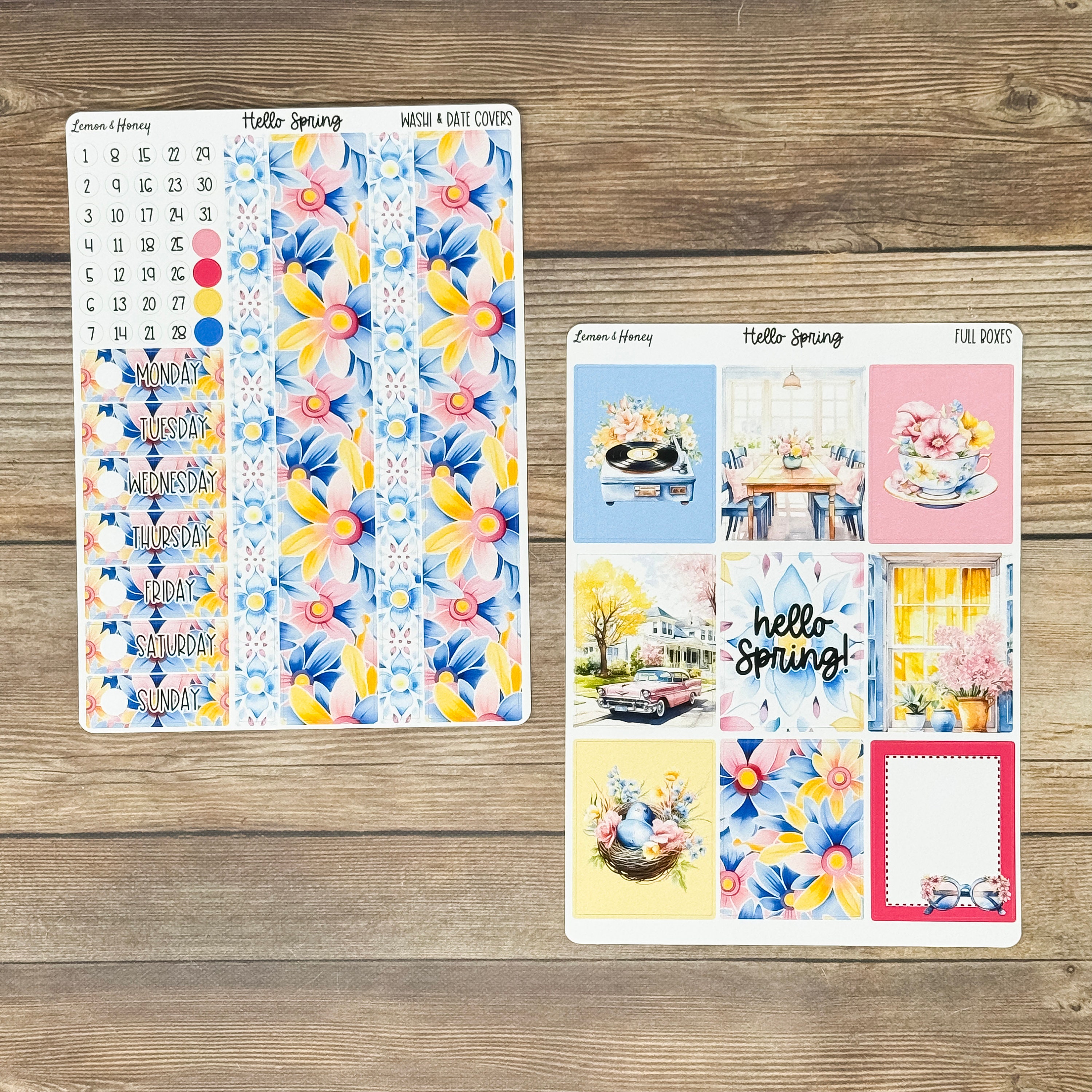 Hello Spring Vertical Weekly Planner Sticker Kit - Etsy