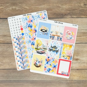 Hello Spring Vertical Weekly Planner Sticker Kit